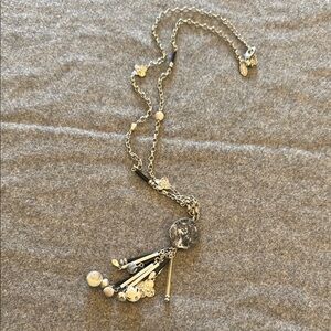 Chicos Silver Necklace with Marble Accents